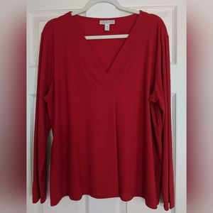 Dana Buchman Blouse, Red, EUC, Size XXL